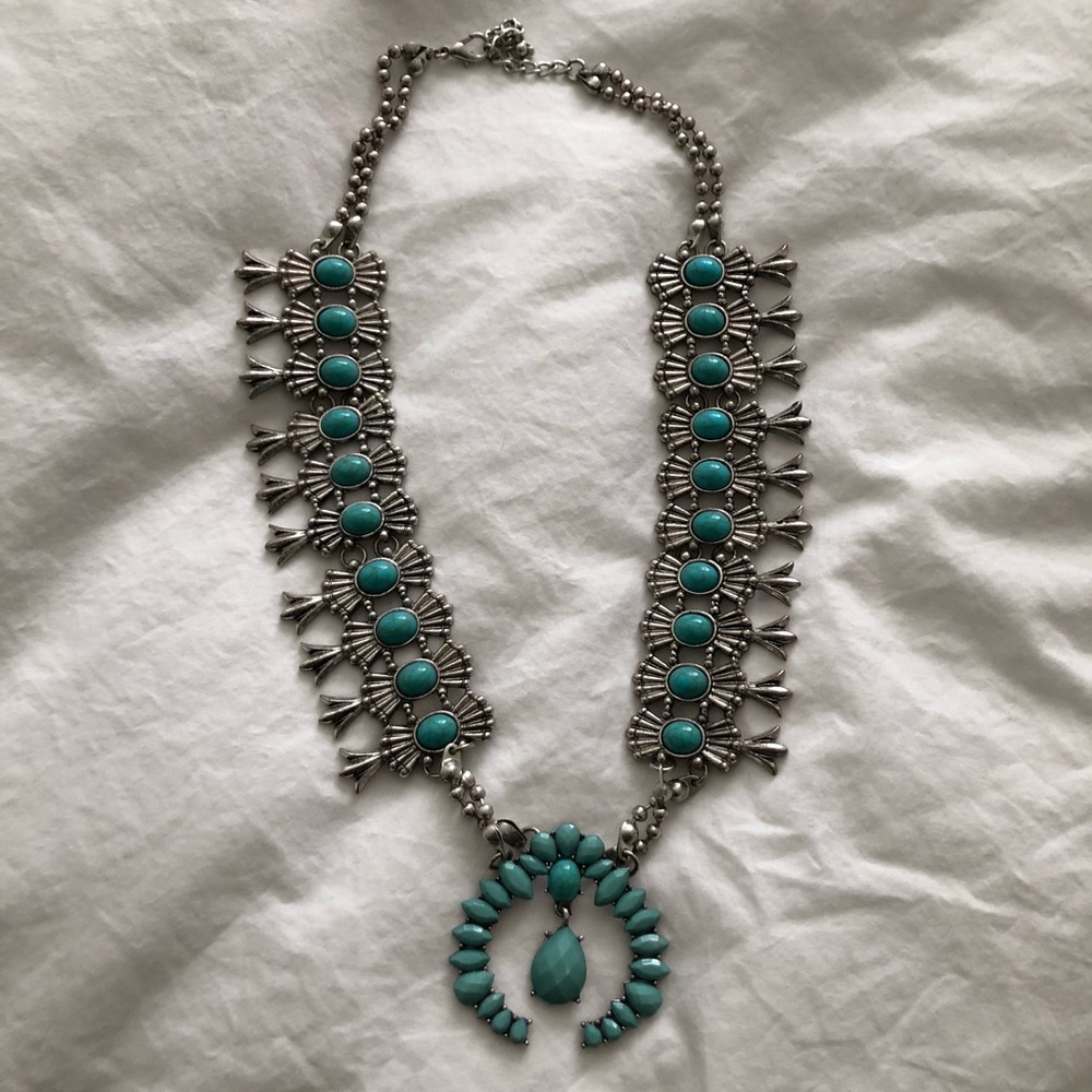 Faux Turquoise Statement Necklace